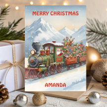 Santa’s Weihnachtszug-Abenteuer-Kinderkarte