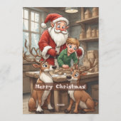 Santa’s Workshop Kids North Pole Christmas Party Einladung (Rückseite)