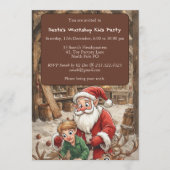 Santa’s Workshop Kids North Pole Christmas Party Einladung (Vorderseite)