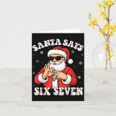 Santa sagt 6 7 Sechs Sieben Meme Baseball Nummer 6 Karte (Gelbe Blume)