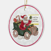 Santa sagt frohe Weihnachten Keramik Ornament (Links)