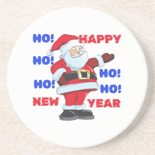 SANTA SAGT; GLÜCKLICH NEUES JAHR. HO! HO! HO! GETRÄNKEUNTERSETZER