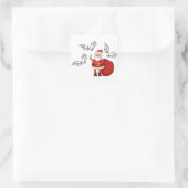 Santa sagt Ho Ho Ho in ASL Quadratischer Aufkleber (Tasche)