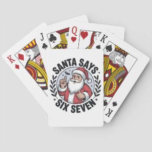 Santa sagt sechs sieben 67 Santa Weihnachten Xmas Spielkarten