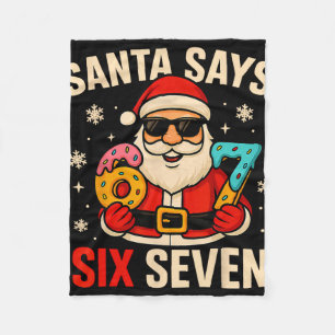 Santa sagt sechs sieben lustiges 67-Meme-Weihnacht Fleecedecke