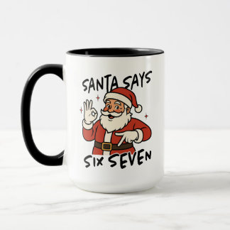 Santa sagt sechs sieben Tasse, lustiges Weihnachte Tasse