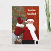 Santa sagt, Sie sind eingeladen Einladung (Vorderseite)