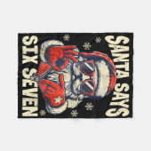 Santa sagt Six Seven 6 7 Gen Z Meme Weihnachts Hum Fleecedecke (Vorderseite (Horizontal))