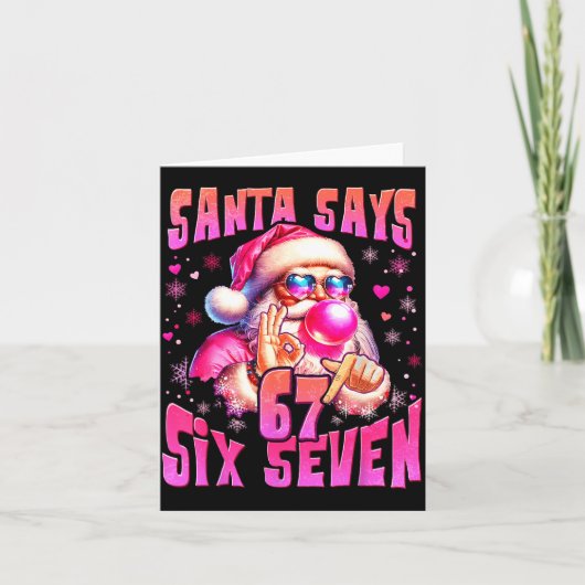 Santa sagt Six Seven 6 7 Meme Santa Nk Bubble Chri Karte (Vorderseite)