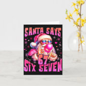 Santa sagt Six Seven 6 7 Meme Santa Nk Bubble Chri Karte (Gelbe Blume)