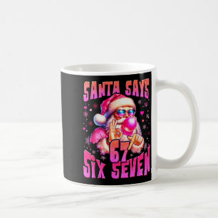 Santa sagt Six Seven 6 7 Meme Santa Pink Bubble Ch Kaffeetasse