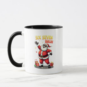 🎅Santa sagt Six Seven Meme Lustiger Santa hält  Tasse