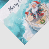 Santa Sailing – Tropical Christmas by the Sea Seidenpapier (Detail)