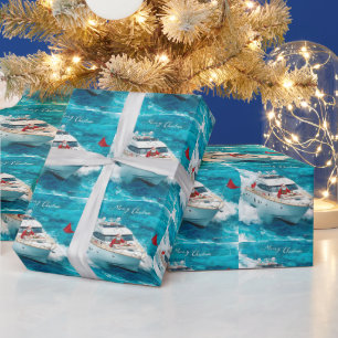 Santa Sailing – Tropisches Weihnachten am Meer Geschenkpapier