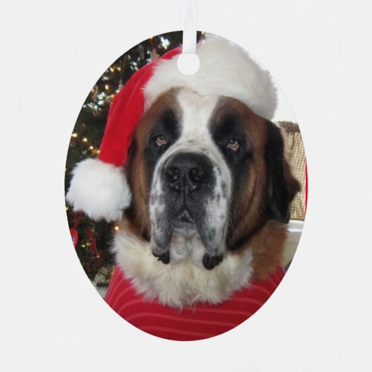 Santa Saint Bernard Ornament Metal (Vorderseite)