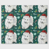 Santa Samoyed  Geschenkpapier (Flach)