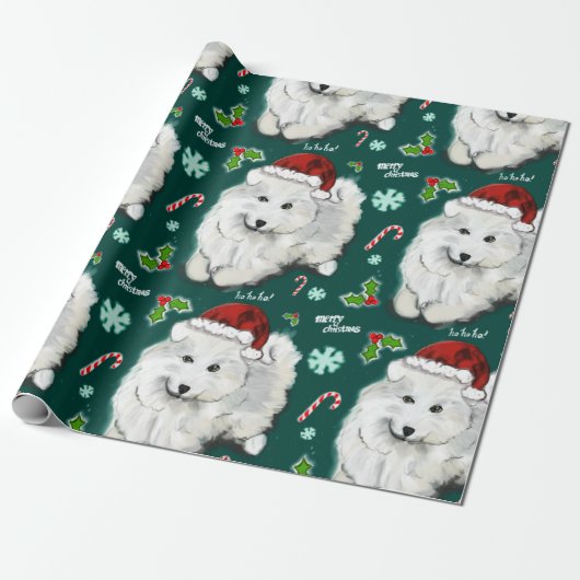 Santa Samoyed  Geschenkpapier (Ungerollt)