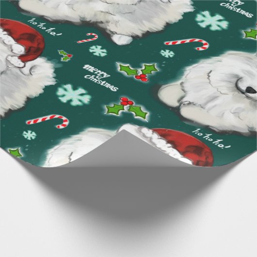 Santa Samoyed  Geschenkpapier (Ecke)