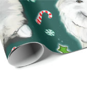 Santa Samoyed  Geschenkpapier (Rolleneckpunkt)