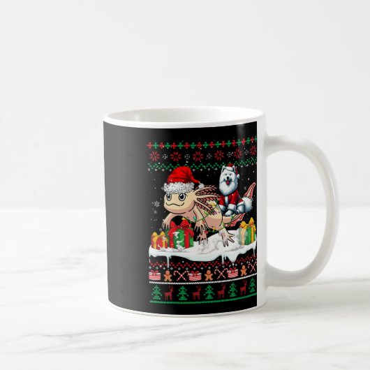 Santa Samoyed Riding Axolotl Christmas Sweater Lov Kaffeetasse (Rechts)