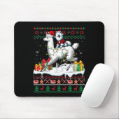 Santa Samoyed Riding Llama Weihnachtssüßer Lover Mousepad (Mit Mouse)
