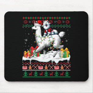 Santa Samoyed Riding Llama Weihnachtssüßer Lover Mousepad