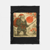 Santa Samurai Japanese Warrior Costume Sumi-e Art  Fleecedecke (Vorderseite)