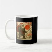 Santa Samurai Japanese Warrior Costume Sumi-e Art Kaffeetasse (Links)