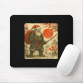 Santa Samurai Japanese Warrior Costume Sumi-e Art  Mousepad (Mit Mouse)