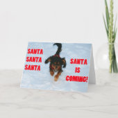 Santa, Santa, Santa Cavalier King Charles Spaniel Feiertagskarte (Vorderseite)
