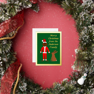Santa Sasquatch und Jackalope Christmas Custom Folien Feiertagspostkarte