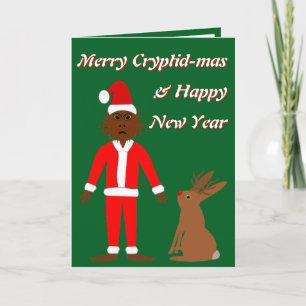Santa Sasquatch und Jackalope Christmas Custom Karte