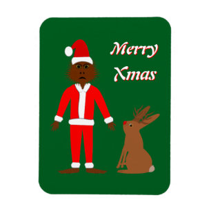 Santa Sasquatch und Jackalope Christmas Custom Magnet
