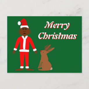Santa Sasquatch und Jackalope Christmas Custom Postkarte