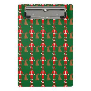 Santa Sasquatch und Jackalope Weihnachten Gemuster Mini Klemmbrett