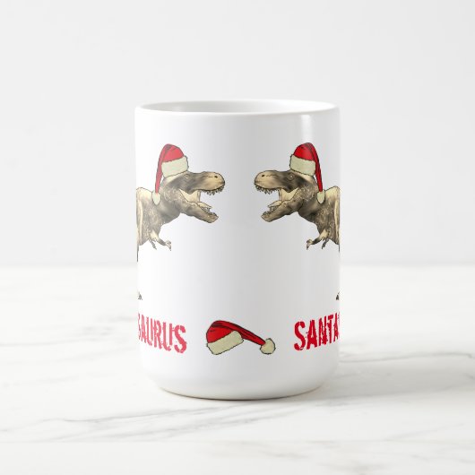Santa saurus Christmas Dinosaurier Beängstigend T  Kaffeetasse (Mittel)