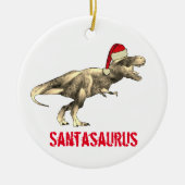 Santa saurus Christmas Dinosaurier Beängstigend T Keramik Ornament (Vorne)