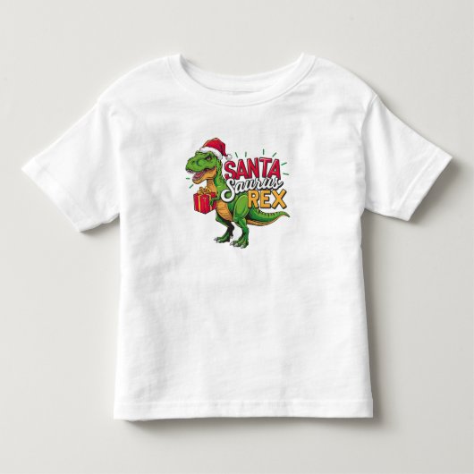 Santa saurus-rex fröhliche Weihnachtskinder Shirt (Vorderseite)