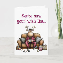 Santa Saw Your Wish List card Karte