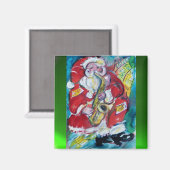 SANTA & SAX, CHRISTMAS-PARTY MAGNET (Vorderseite/Rückseite)