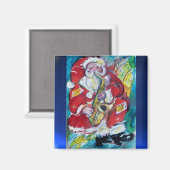 SANTA & SAX, CHRISTMAS-PARTY MAGNET (Vorderseite/Rückseite)