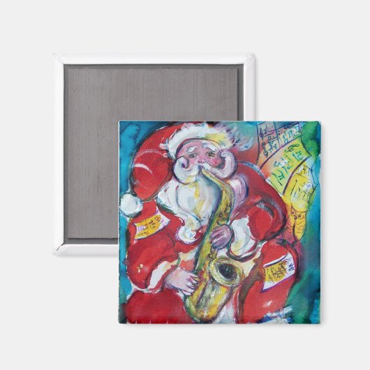 SANTA & SAX, CHRISTMAS-PARTY MAGNET (Vorderseite/Rückseite)