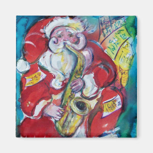 SANTA & SAX, CHRISTMAS-PARTY MAGNET