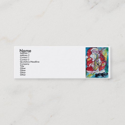 SANTA & SAX, CHRISTMAS-PARTY MINI VISITENKARTE (Vorderseite)