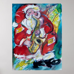 SANTA & SAX, CHRISTMAS-PARTY POSTER