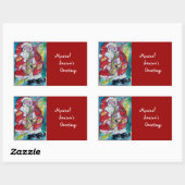 SANTA & SAX, CHRISTMAS-PARTY RECHTECKIGER AUFKLEBER (Blatt)