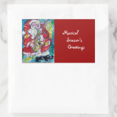 SANTA & SAX, CHRISTMAS-PARTY RECHTECKIGER AUFKLEBER (Tasche)