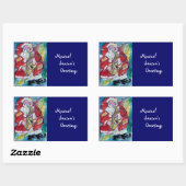 SANTA & SAX, CHRISTMAS-PARTY RECHTECKIGER AUFKLEBER (Blatt)