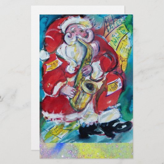 SANTA & SAX, MUSIK CHRISTMAS PARTY BRIEFPAPIER (Vorne/Hinten)