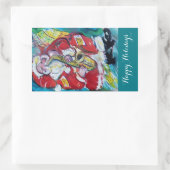 SANTA & SAX, MUSIK CHRISTMAS PARTY RECHTECKIGER AUFKLEBER (Tasche)